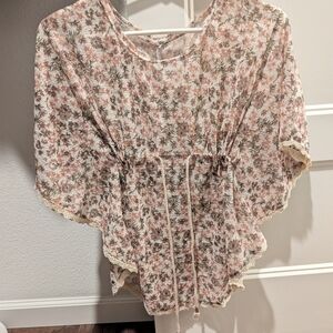 Floral Print Lace Blouse